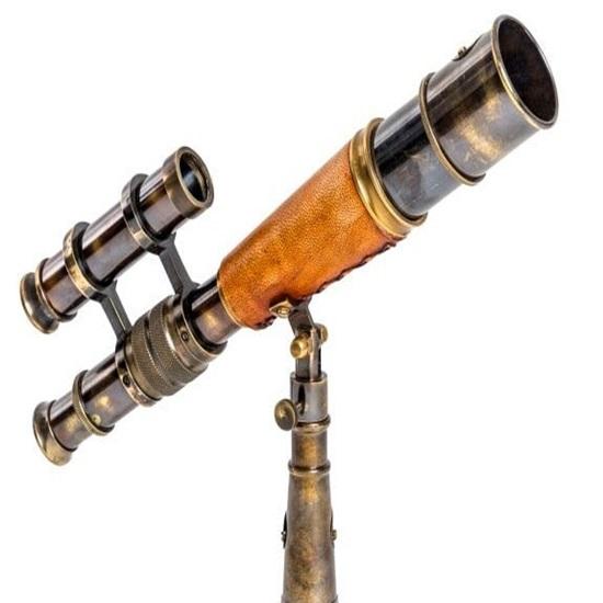 Ornamental Telescope On Metal Stand 27.94 Cm