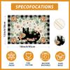 XCHI Fall Black Cat Pumpkin Plaid Placemats Set of 4 Table Mats for Party Home Kitchen Dining Table Decorations 12x18 Inch