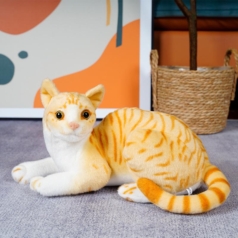 25cm Chats Siamois Peluche Réaliste Jouet Peluche Simulation American Shorthair Chat Mignon Jouets pour Animaux de Compagnie Décoration Maison Réaliste Cadeau d'Anniversaire Enfant