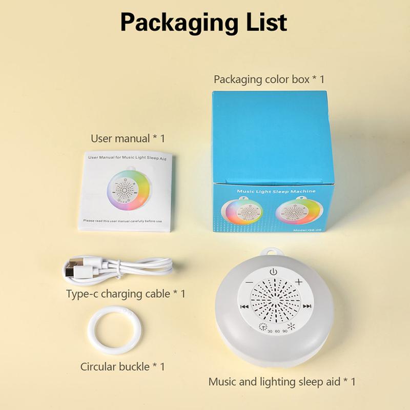 Baby White Noise Machine USB Rechargeable Sleep Machine Timed Shutdown 22 Songs Soothing Sounds Sleep Aid Player for Baby Adults