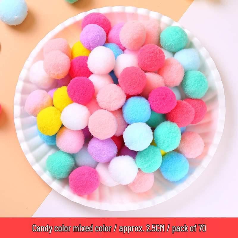 Mixed Color Fluffy Pom Poms: High Elasticity Handmade Plush Balls for DIY Decorative Accessories