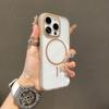 Transparent For Magsafe Case for iPhone 16 11 12 13 14 15 Pro Max Plus Shockproof Wireless Charging Simple Clear Phone Cover