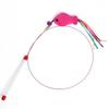 Interactive Cat Wand Toy With Feather Bell Plastic Handle Steel Wire Design Indoor Play Mental Stimulation