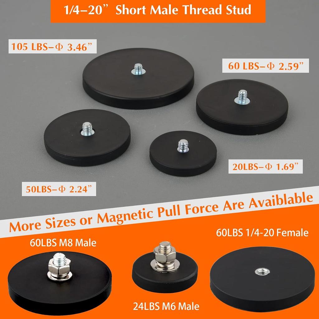 Mutuactor 20 Pound Neodymium Magnet High Durability 1 4 Inch 20 Inch Round Magn 