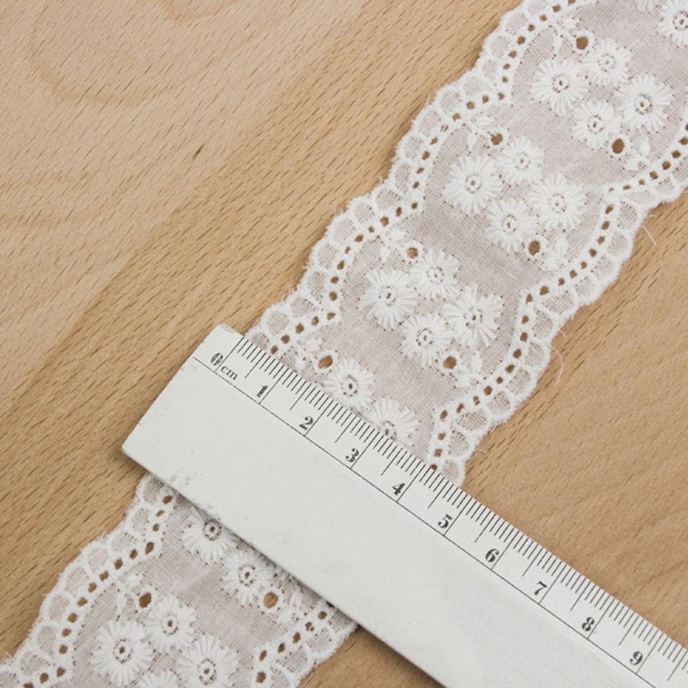 15 Yards Pure Cotton Sewing Trim Hollowed Out Flowers Multi-size Decor Ribbon Lace Trim White Lace Trim Ribbon Clothing Decor