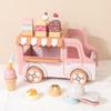 Wooden Ice Cream Cart Toy for Kids - Educational Pretend Play & Parent-Child Fun