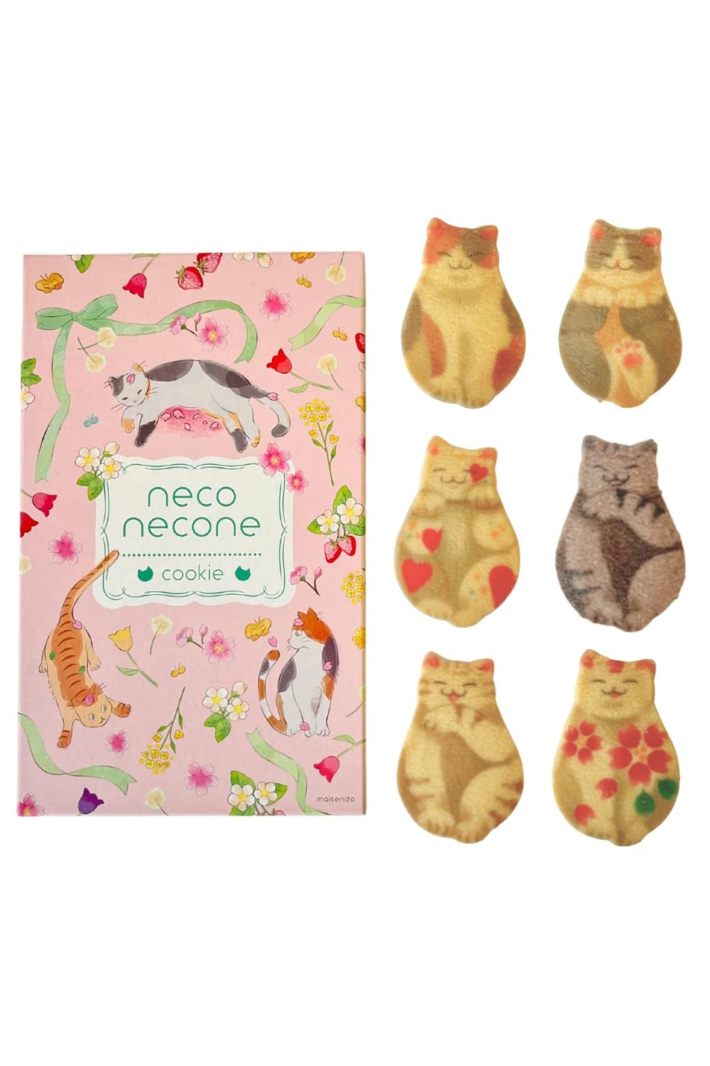 

neconecone Милый Кот Киотские Сувениры Упаковано для Предотвращения Печенья, Подарки, (10 печений) [Осторожно ломая] (розовый) розовый