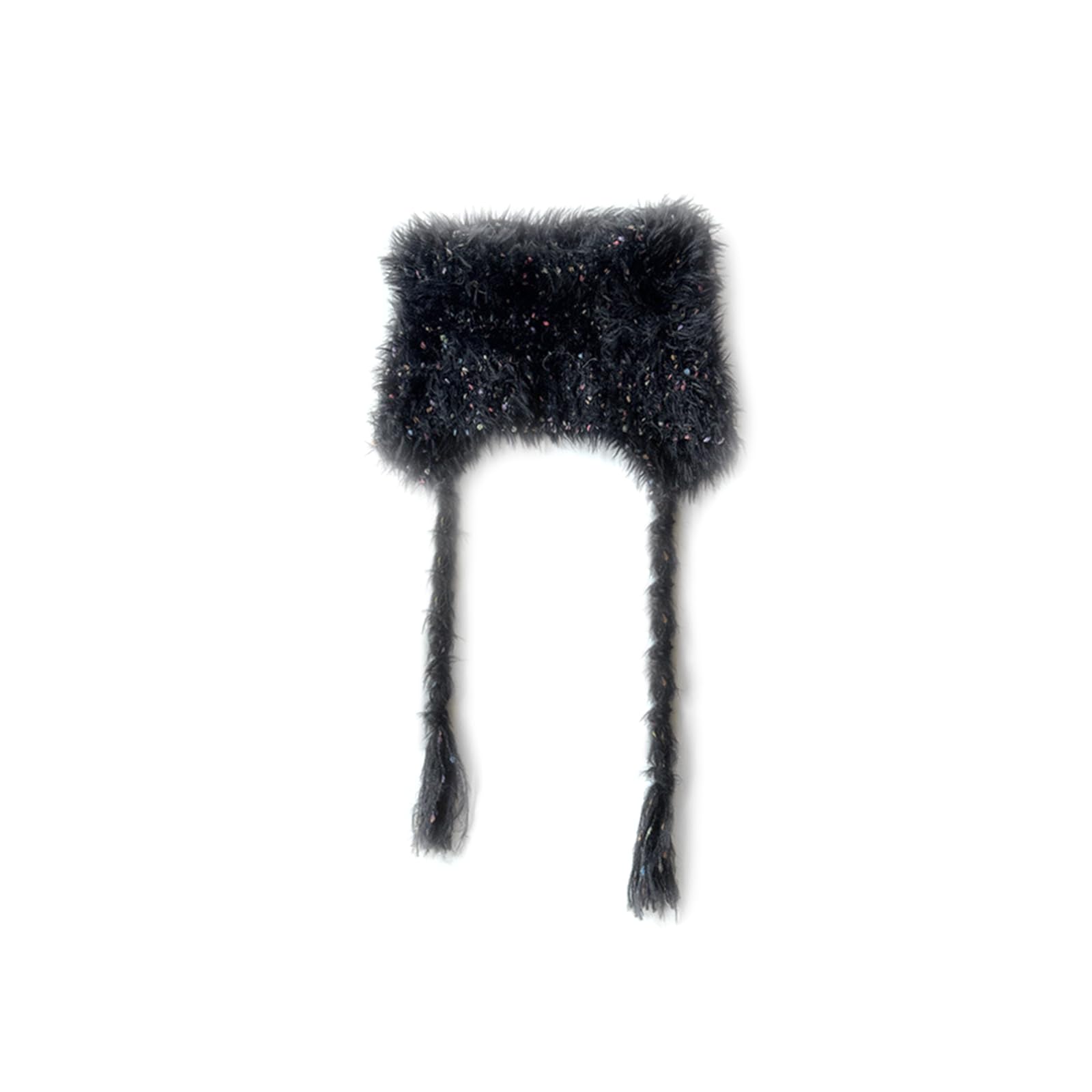 

Вязаная шапка LumiSyne с ушками для женщин и милая кошка, трендовая пушистая вязаная шапка Y2K с разноцветным горошком, перуанская шапка бини, зимняя повседневная для девочек, чёрный