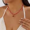 Summer explosion natural gravel necklace female bohemian color rice beads imitation shell starfish card neck chain