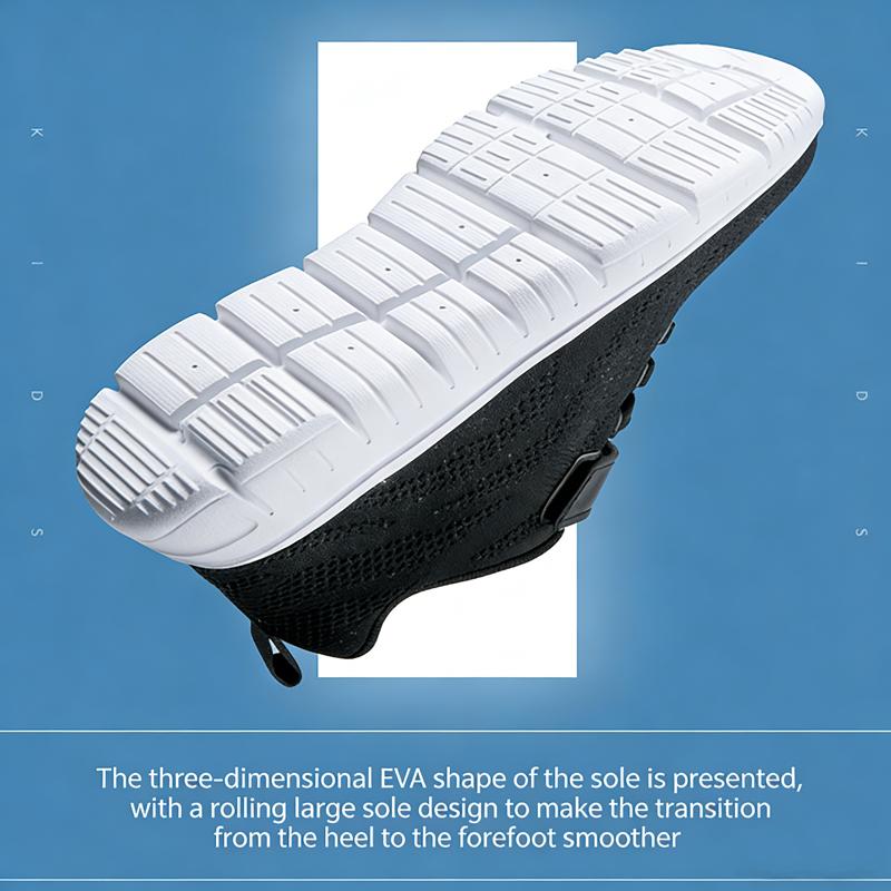 Spring Children Breatheable Simple Boys Sneakers Solid Black School Shoes for Girls Hook & Loop Kids Casual Walking Shoes