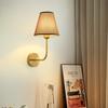 E27 American fabric wall lamp simple hotel room interior decor lighting living room corridor aisle bedroom bedside wall light