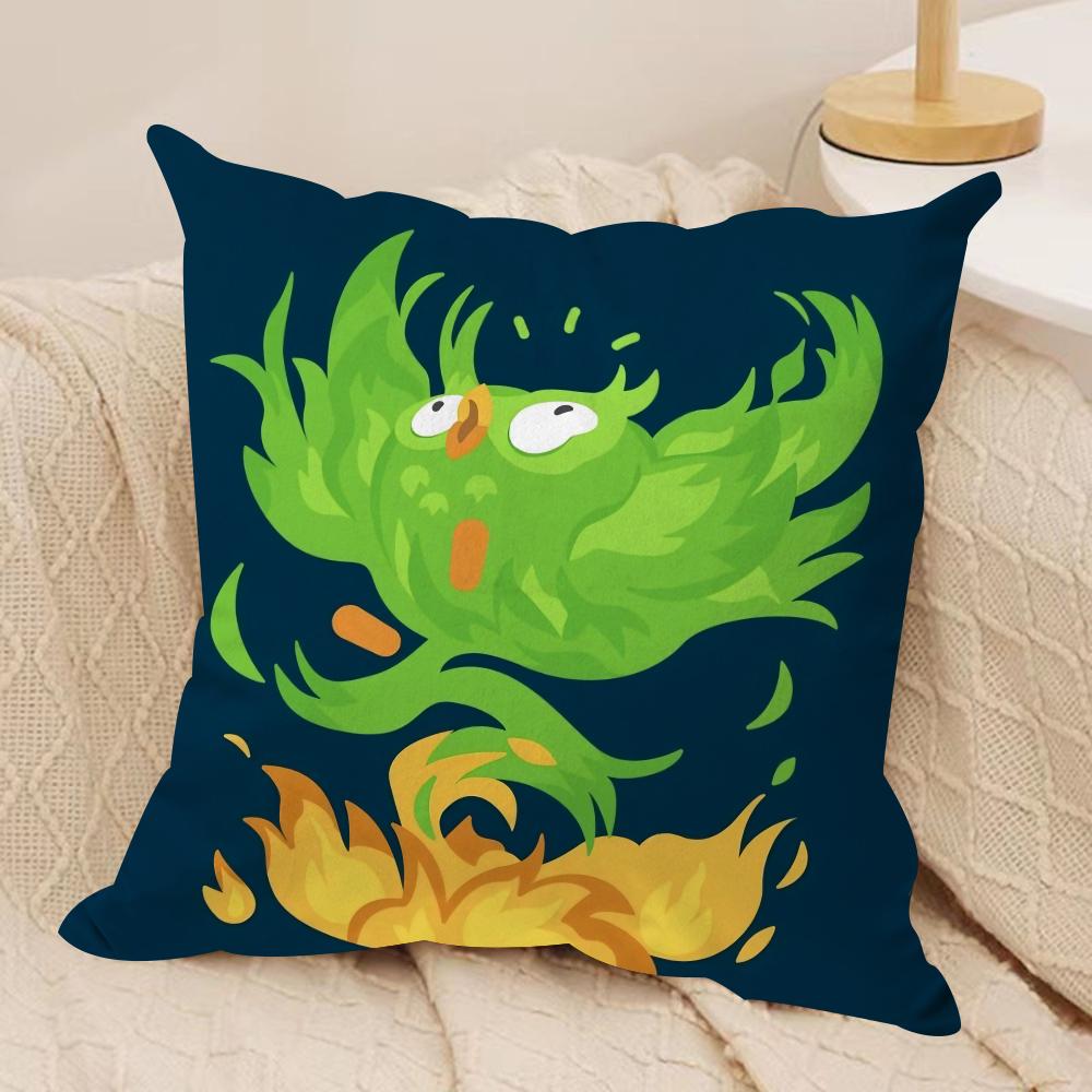 Cute DDuolingos Cushion Cover Silky Short Plush Sofa Pillow Cover Hidden Zipper Soft Dustproof Case for Home Decor