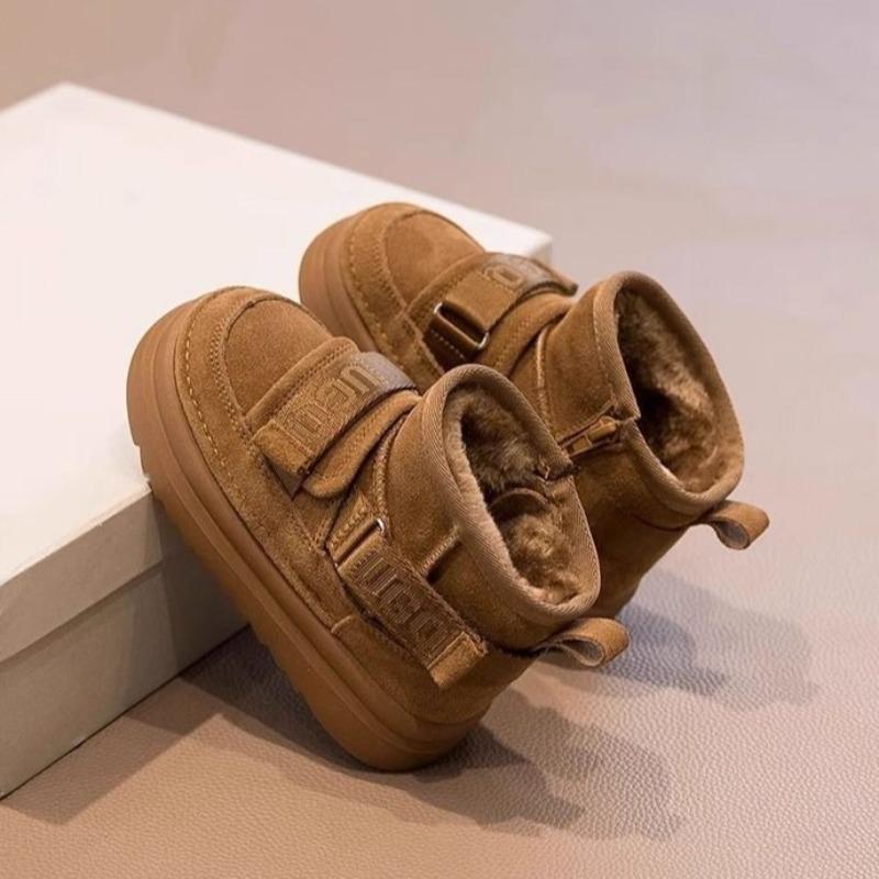 Zimní dětské sněhule Zesílené a fleecem podšité bavlněné boty pro chlapce a teplé kotníkové boty pro dívky