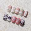 Pink White Black Lace Bowknot Nail Decals Love Heart Bow Nail Decorations  Girls