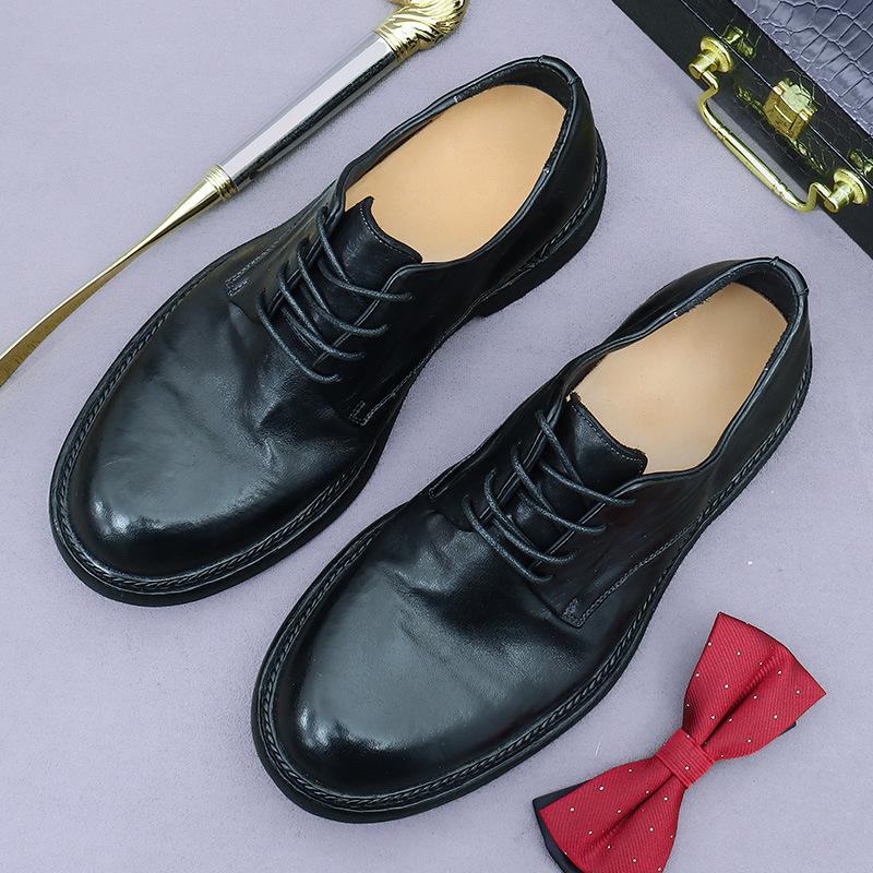 Goodyear High-end Rare Leather Horse Leather Men's Shoes Business Leather Shoes Big Head Shoes Leather Sole British Shoes Men's