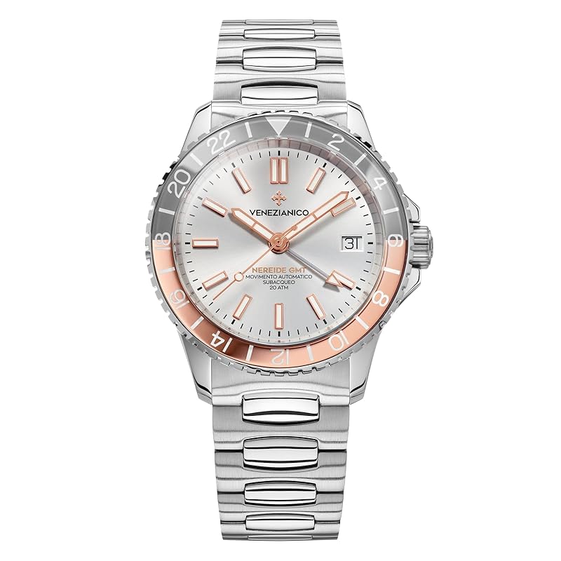 

Чоловічий годинник Venezianico Venezinico NEREIDE GMT-3521503C з автоматичним заводом, чорний, функція GMT, дайверський годинник, діаметр корпусу: Водостійкість 39 мм, 20 атм