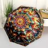 1 PC Automatic Folding Umbrella - Mandala Lotus Pattern, Portable & Foldable Design with 8 Ribs, Christmas Birthday Gifts