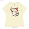 Axolotl Love Playful and Adorable T Shirt Design Vintage Washed Soft Top For Everyday Wear Designer Clothes Comfortable