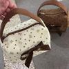 Kawaii Bow Print Handbag Large Capacity Women'S Cosmetic Bags Cases Storage Bag With Zipper Female Travel Clutch Bag Handbags