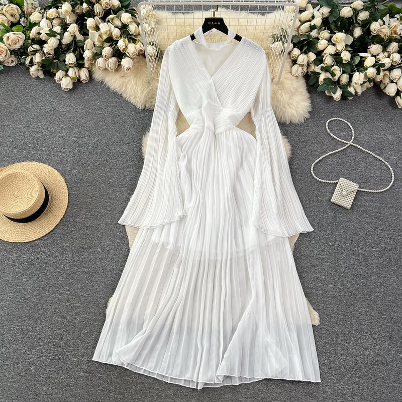 Retro Chic Fancy Chiffon Pleated Dress