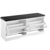 Entryway Shoe Storage Bench, 1000 x 305 x 475 mm Shoe Organizer with Flip Drawers, 440lbs Narrow Shoes Rack Bench with Cushion & Flip Doors, for