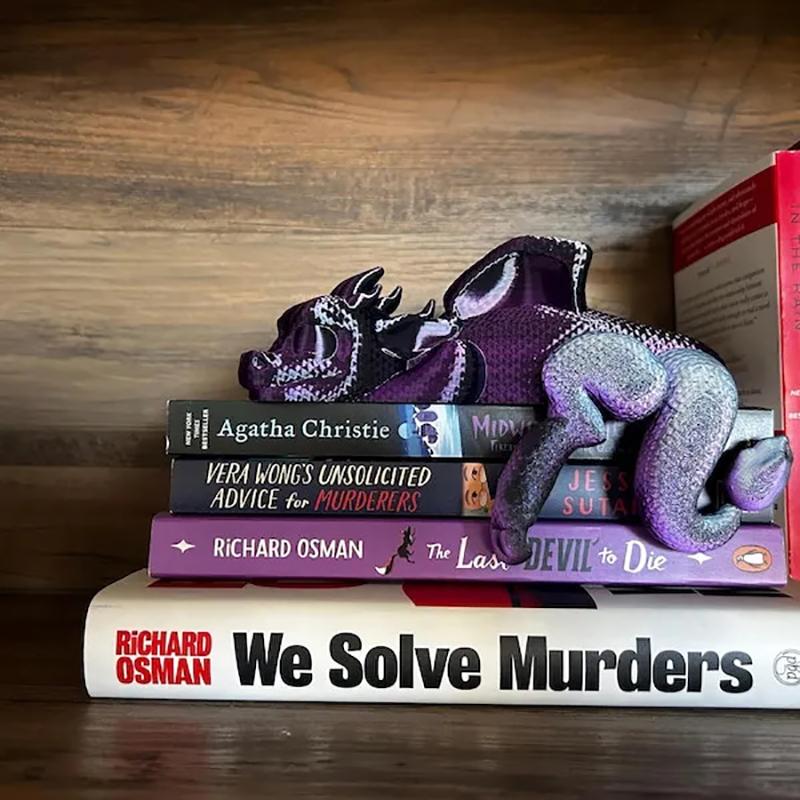 Dragon Bookends Sleeping Dragon Bookshelf Decor 3D Print Sleeping Dragon Bookshelf Sitter Dragon Figurine For Bookshelf Vintage