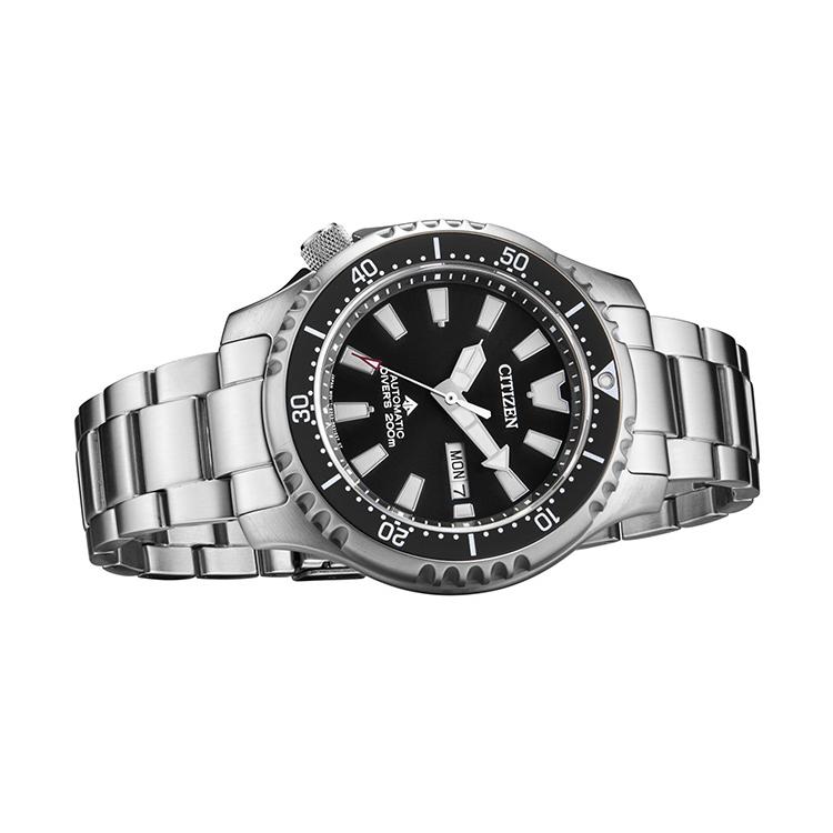 Citizen Orologio da polso da uomo/donna Ecology Drive Collection, movimento meccanico, cinturino in acciaio inossidabile, quadrante nera NY0130-83E