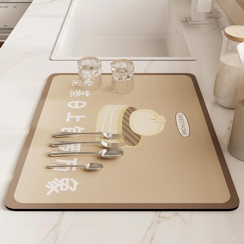 Technical fabrics Leave-in dining table mat Kitchen drain mat Water absorption quick drying Countertop mat Dish drying mat Non-slip