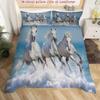 White Wild Horses Running 3D Printed Quilt Cover Wildlife Theme Bedding Cover Pillowcase Luxury Home Textiles Duvet Cover Set