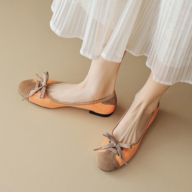 

Гигантские мягкие маленькие ароматные туфли со шнуровкой и бантом женские модели 2025 года весна и осень цвет соответствует легкий рот удобный 40 оранжевый