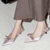 2026 Silk Satin Gentle Bow Single Shoes Women's Back Trip Strap Bag Top Beautiful Temperament Sandals