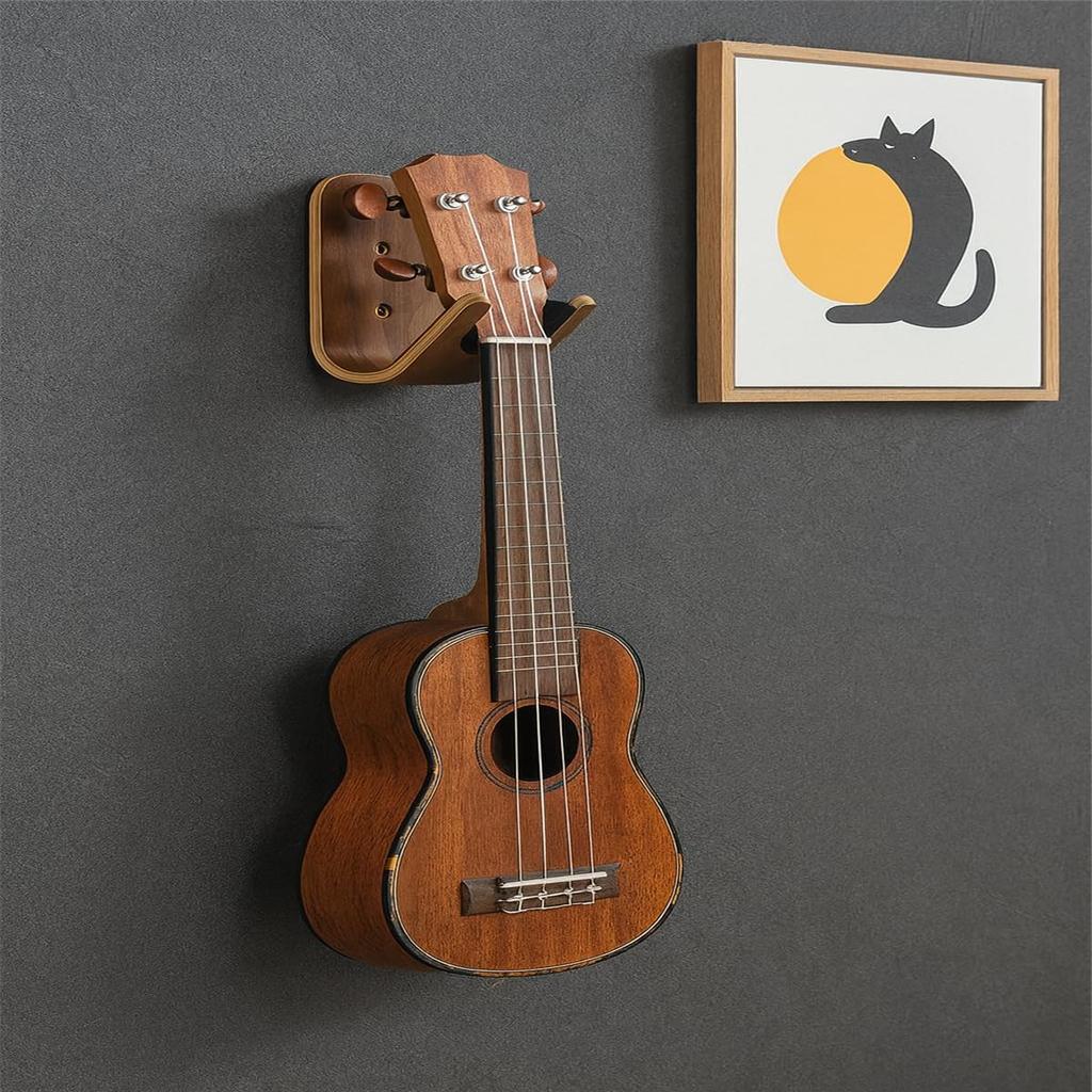 Wooden Hook for and Skateboards Wall-mounted Ukuleles, Guitars, (ukulele Stand)