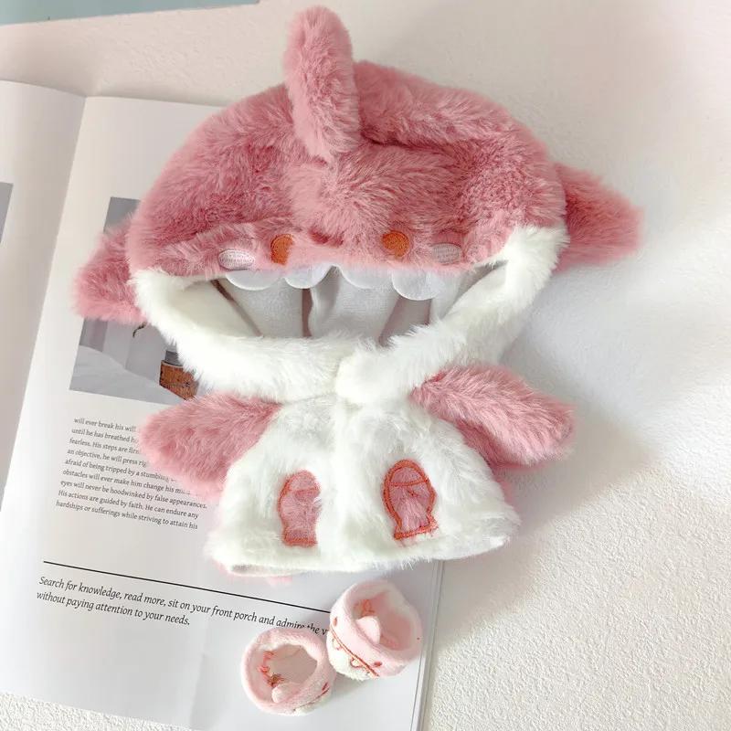 Vêtements de Poupée en Coton Cartoon 20cm Sweat à Capuche Requin Manteau en Peluche Accessoires Tenue pour Poupées Idoles Corée Kpop EXO Star Cadeau