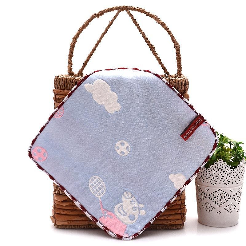 6 Layer Gauze Baby Washcloth 25x25cm Soft Absorbent Jacquard Infant Burp Cloth Thickened Face Towel For Autumn Winter