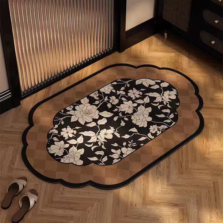 Modern Chinese Style Bath Mat With Silica Mud Absorption Nonslip Fastdrying For Bathroom Entrance