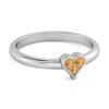 Citrine Heart Dainty Minimalist Design Ring- 925 Sterling Silver