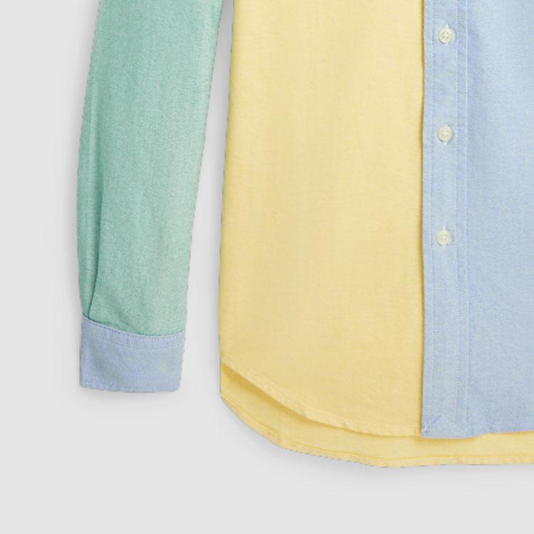 Polo Ralph Lauren Ss24 Color Block Embroidered Pony Single Breasted Point Collar Casual Long Sleeve Shirt Kids Shirts Multicolor CWPOWOVY6820455-999