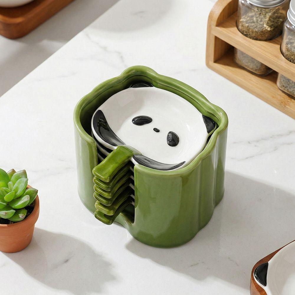 4/6Pcs Panda Shape Cartoon Panda Snack Dish Creative Ingredients Sauce Plate Table Decoration
