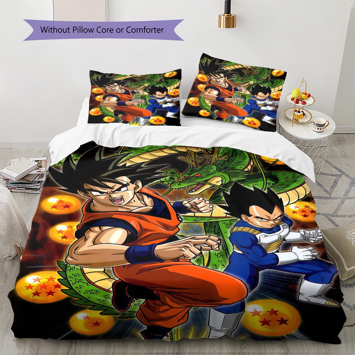 

Dragon Ball Aura Bedding Set HD Print Duvet Cover Soft Breathable for Bedroom 135x200cm