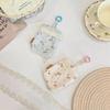Ins Floral Kpop Photocard Holder with Carabiner Floral Print Earphone Key Holder for Girl Small Organizer Bag for Daily Travel