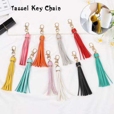 Accesorio de Bolso de Moda Joyería con Flecos Llavero Correa Llavero Borla Cadena de Llaves Borlas de Cuero PU