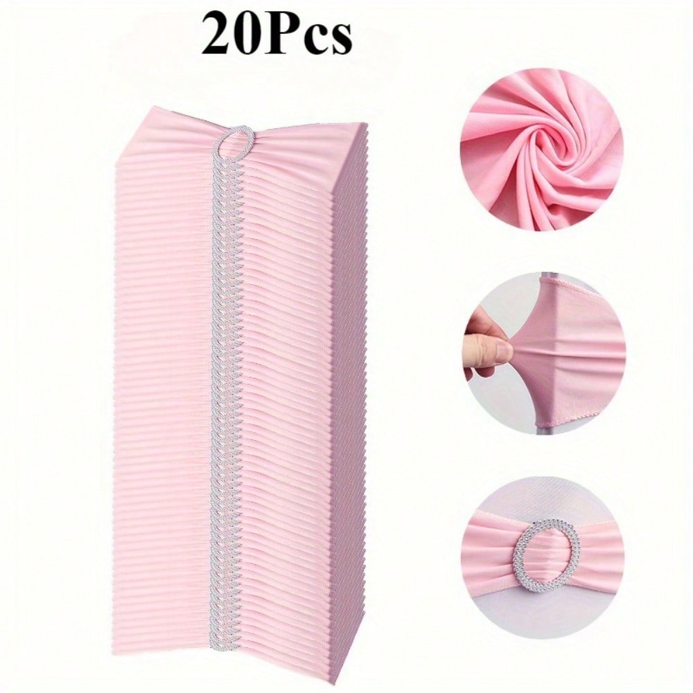 20pcs Elegant Chair Back Covers with High Elasticity Spandex - Washable & Reusable, Perfect for Weddings