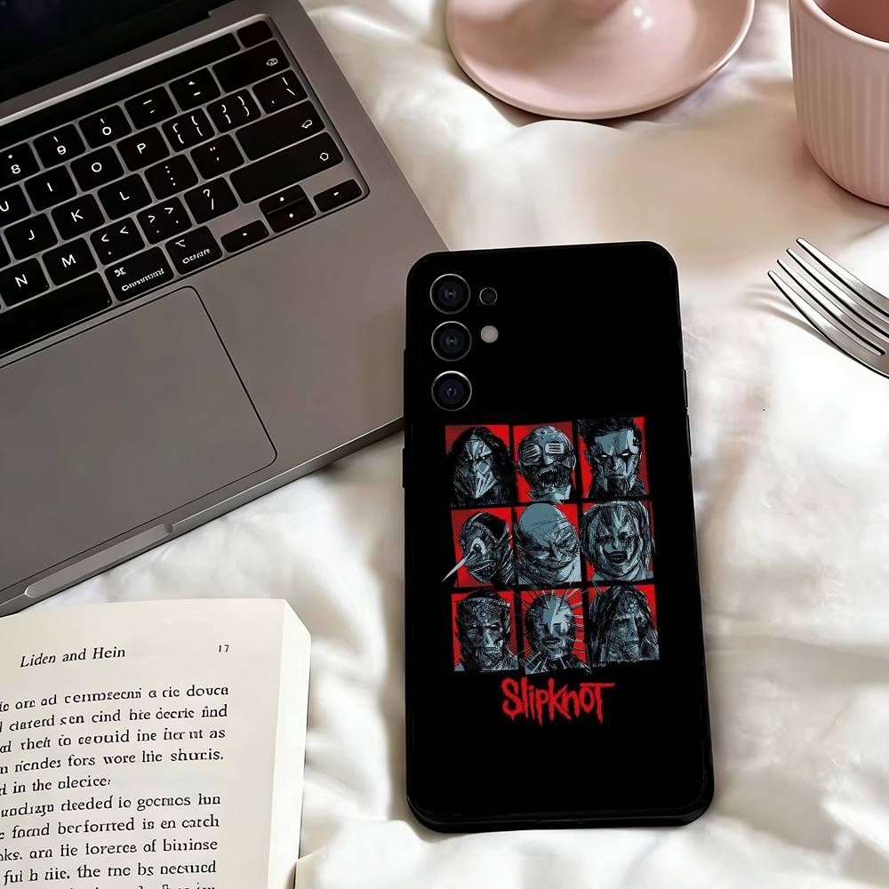 American S-SlipKnot Band Phone Case Black Silicone Soft For Samsung S25,S24,S21,S22,S23,S30,Ultra,S20,Plus,Fe,Lite