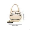 Basketball Shaped Crossbody Bag Clutch Zipper PU Shoulder for Vacation Phone