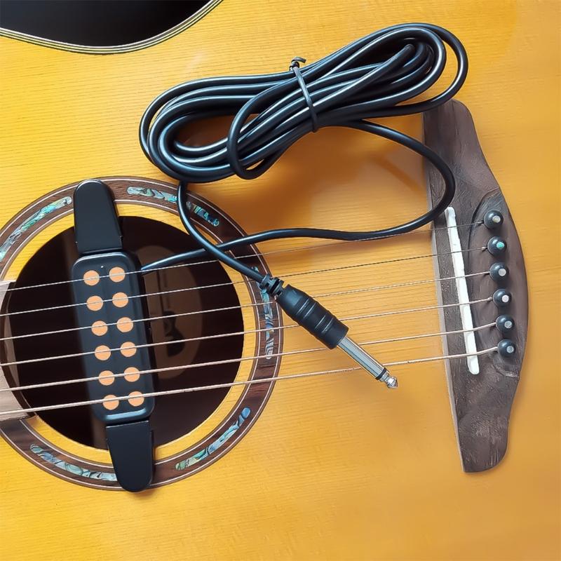 12 Hole Guitar Sound Pickup Replacement Acoustic Guitar Pickup with Cable Acoustic Guitar Transducer Amplifier Enduring