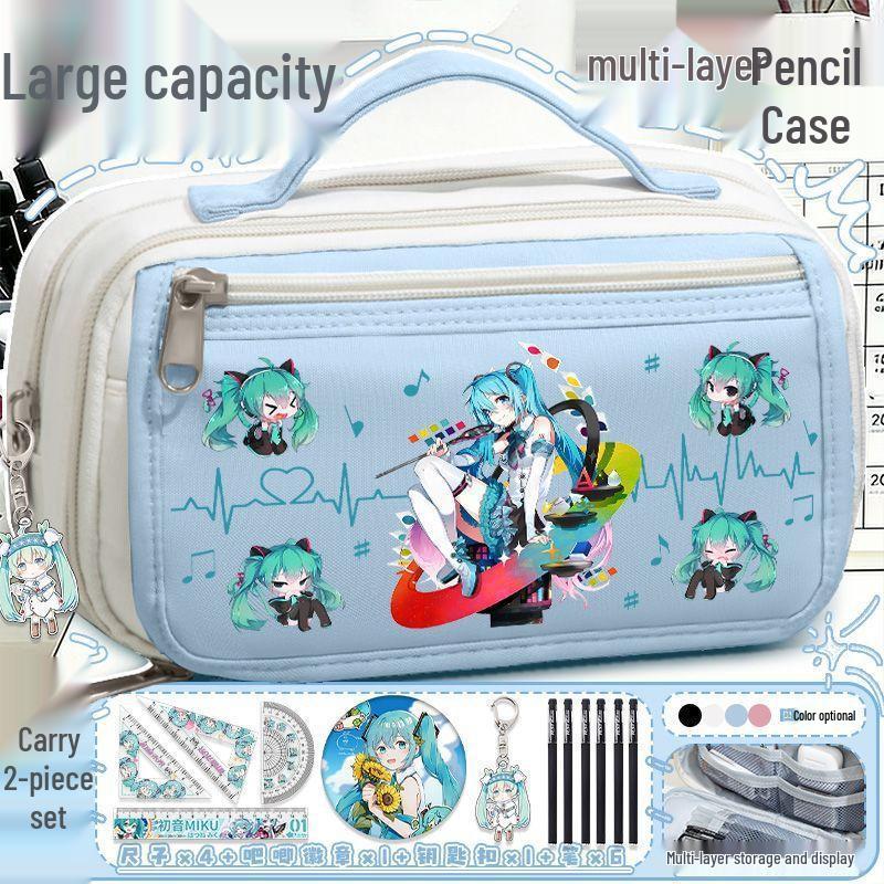 Astuccio Grande Capacità Hatsune Miku per Studenti e Ragazze - Borsa Portatile