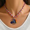 Colorful Glass Fish Pendant Necklace Ocean Style Handmade Beaded Jewelry for Women