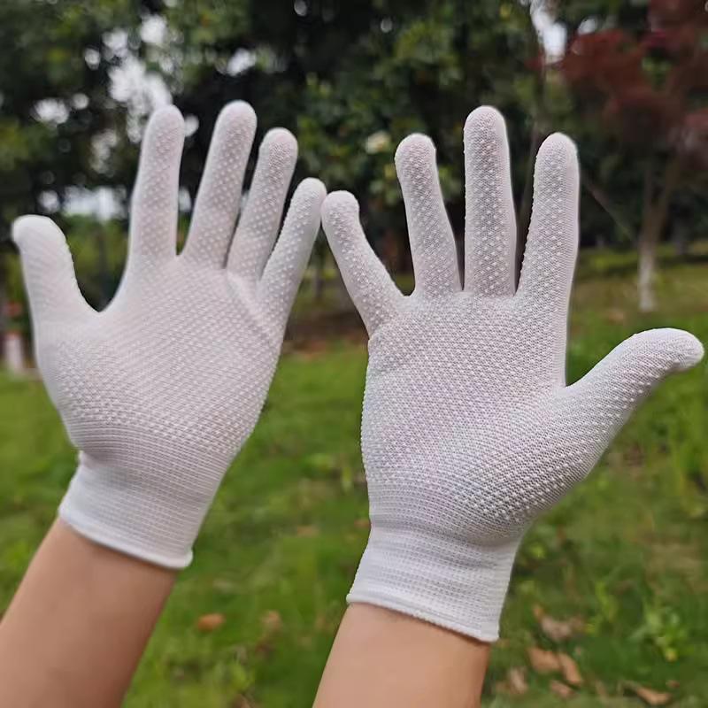 Fuli an Противоскользящие 13-го класса нейлоновые рабочие перчатки без пыли с ПВХ точками