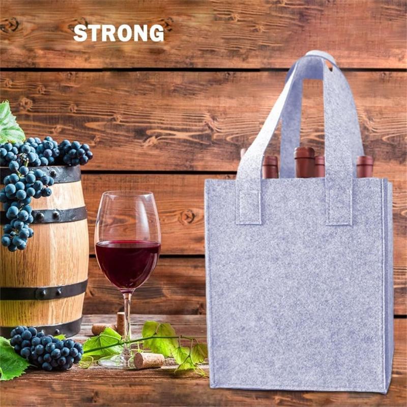 Flaskbärare för vin Filtbärare för vinflaskor Väska Filtpåsar för vin Bärbar skyddsväska för resor och fester