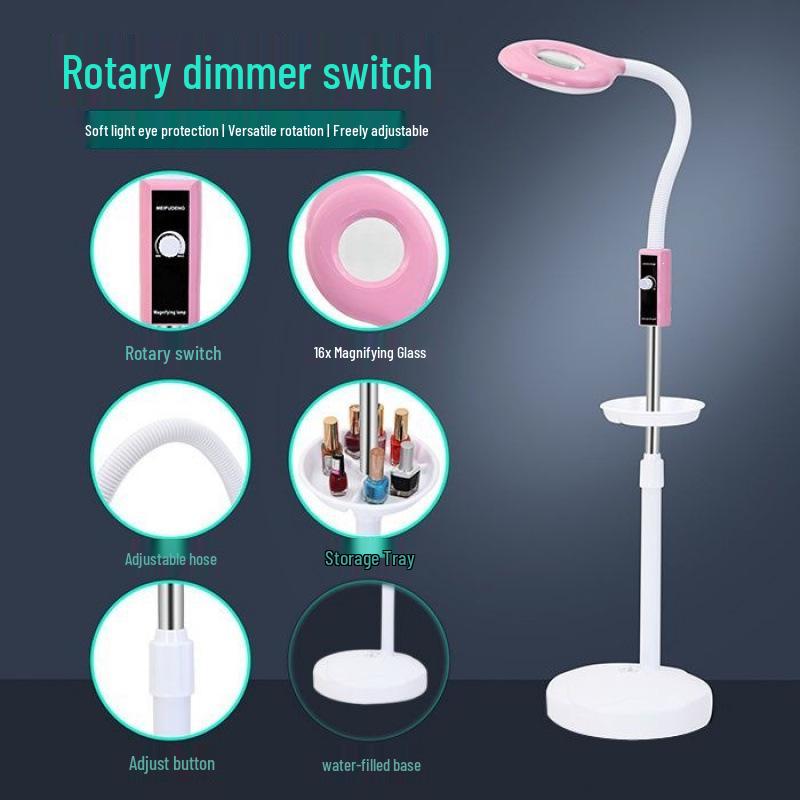 LED Eye-Friendly Tattoo & Nail Art Lamp: Desk & Floor Light for Cosmetic and Eyelash Extension